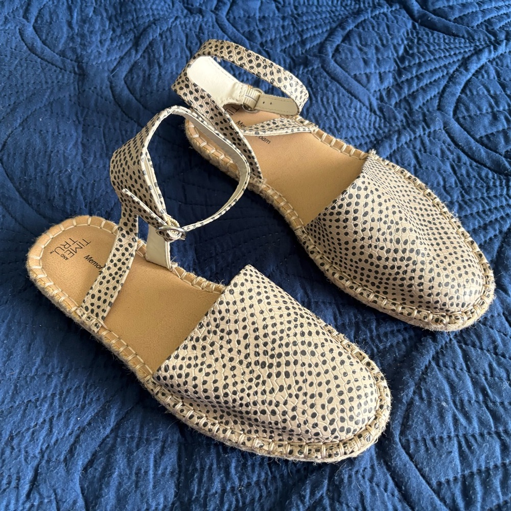 Time and Tru Leopard Print Sandals